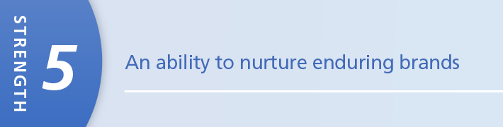 An ability to nurture enduring brands