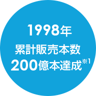 1998年累計販売本数200億本達成※1